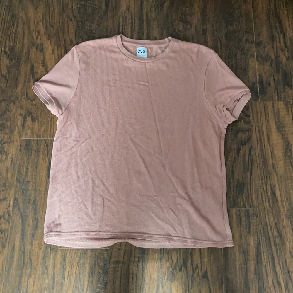 Zara pink knit T-shirt